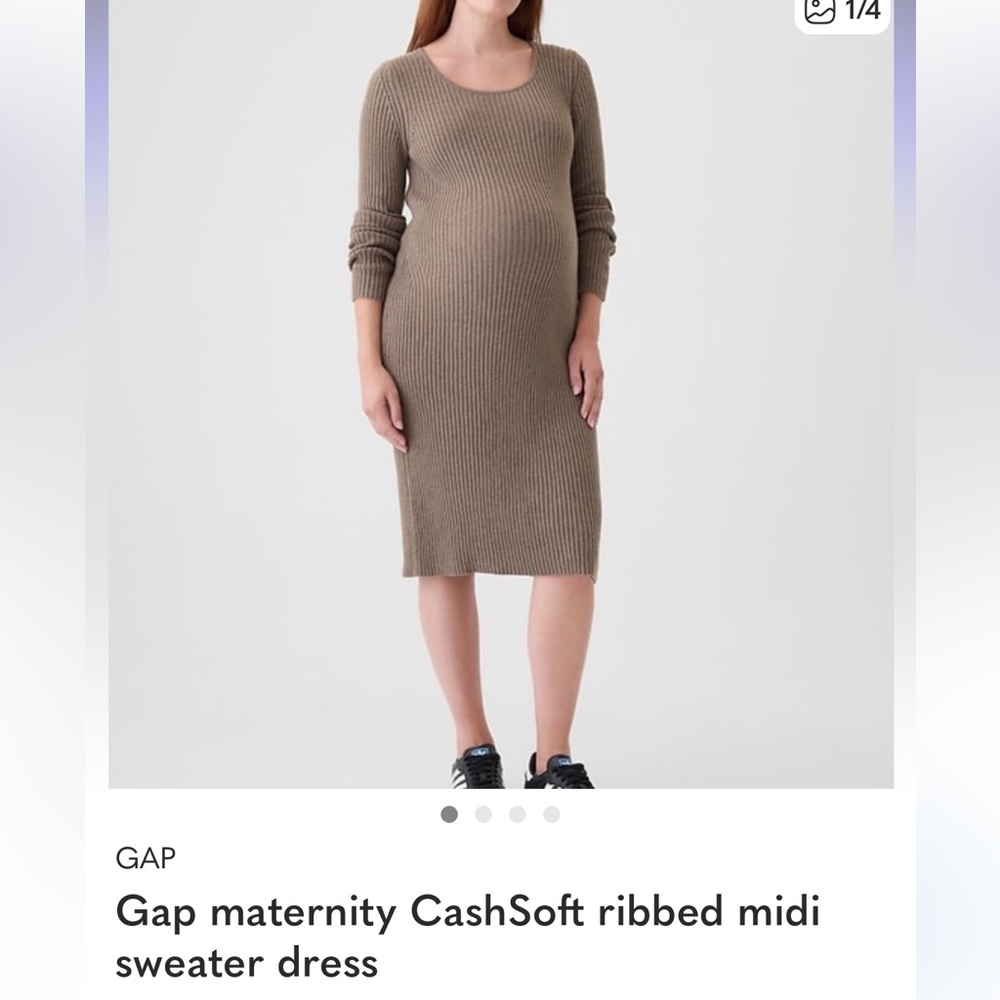 Gap Maternity Cashsoft Ribbed Midi Sweater Dress